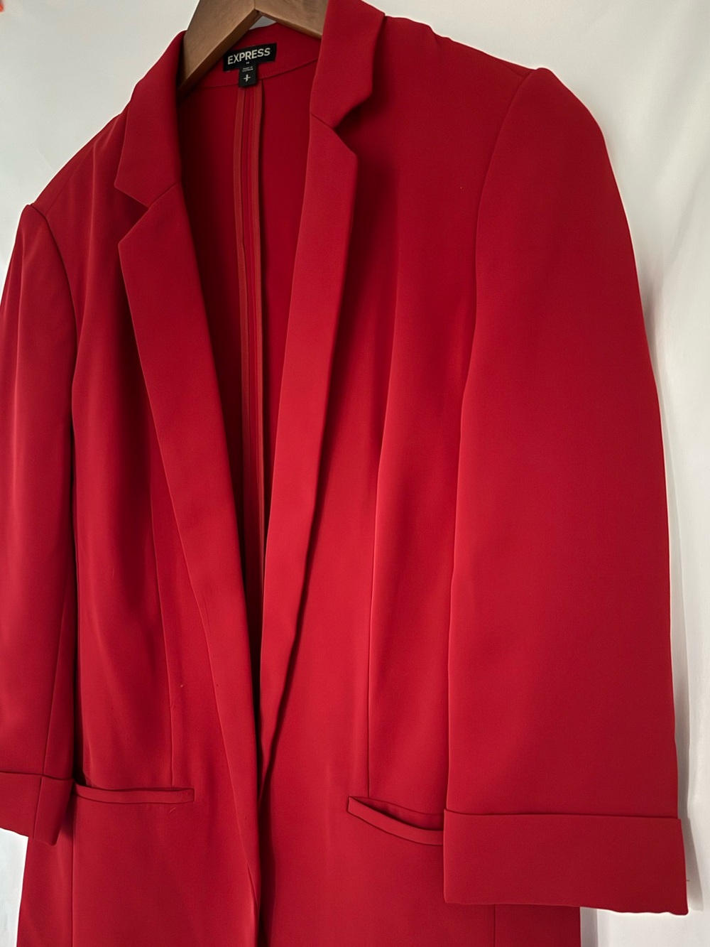 Express Red Open-Front Blazer - Picture 3 of 8